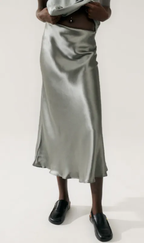 Silk Laundry | Long Bias Cut Skirt - Moon sold by Sister & Co