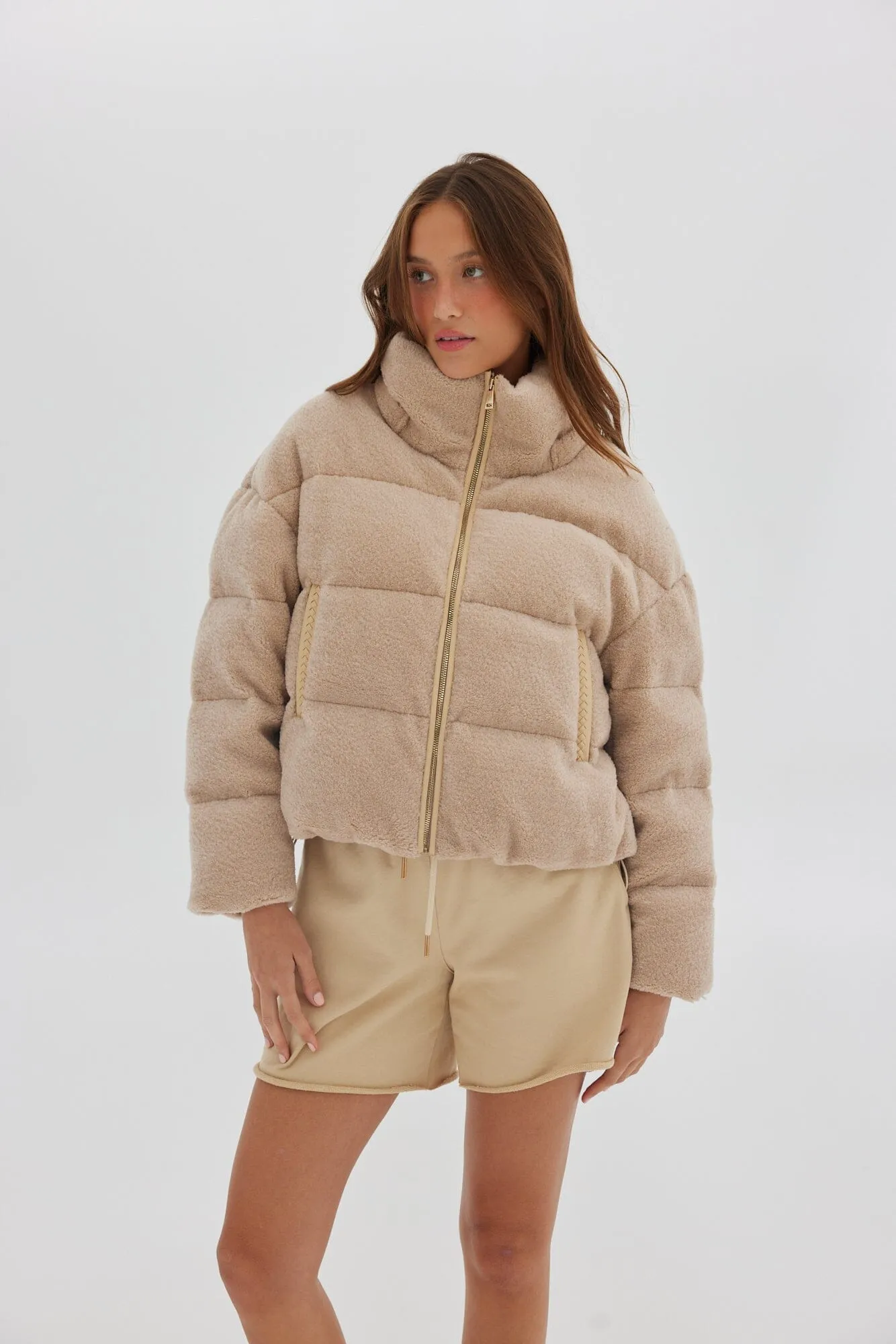 Toast Society | Faux Fur Puffer - Tan sold by Sister & Co product image thumbnail 4