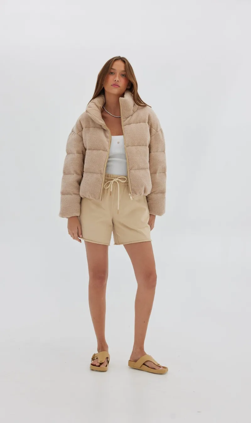 Toast Society | Faux Fur Puffer - Tan sold by Sister & Co