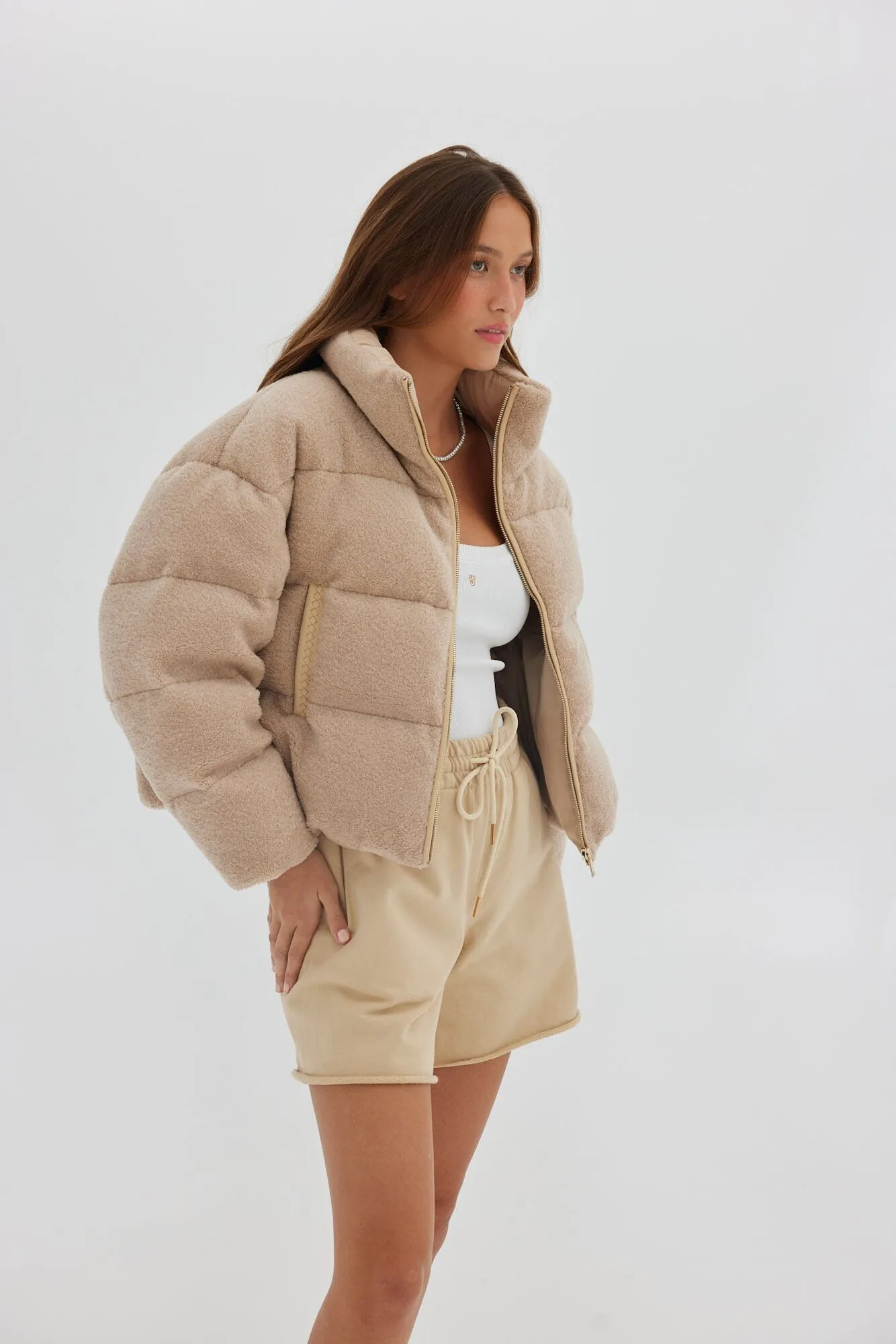 Toast Society | Faux Fur Puffer - Tan sold by Sister & Co product image thumbnail 3