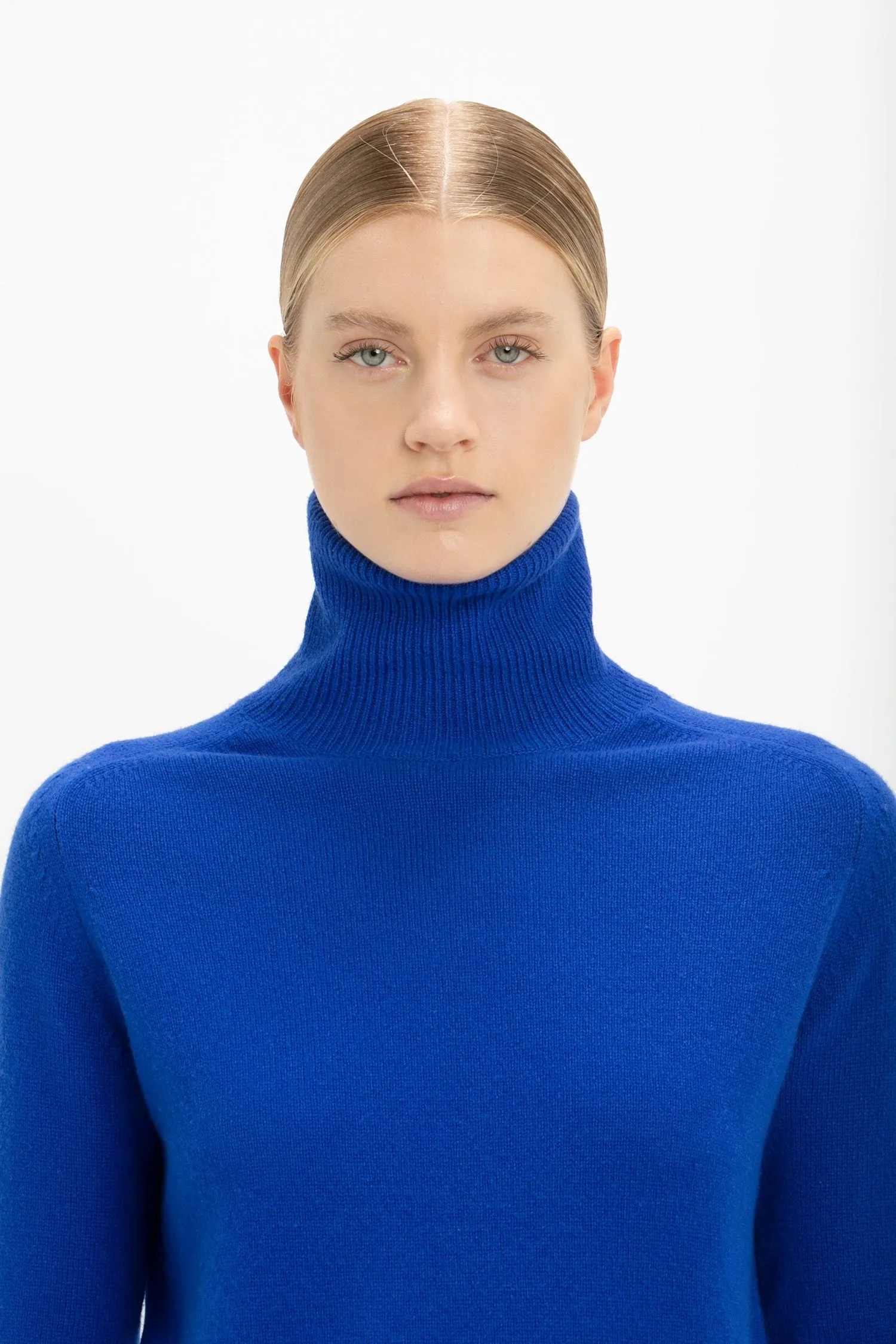 Victoria Beckham | Polo Neck Jumper - Saphire Blue sold by Sister & Co product image thumbnail 2
