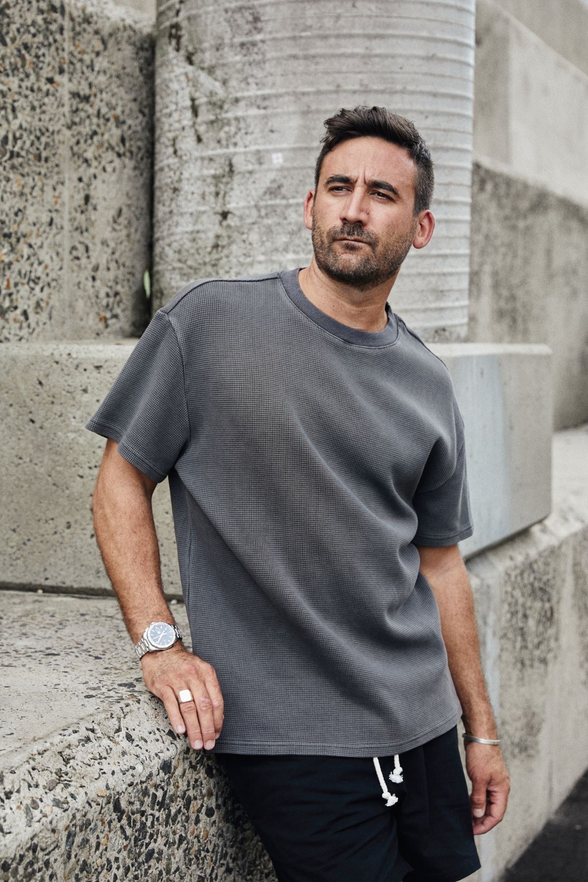 Kore Studios | Offside Waffle Tee - Charcoal sold by Sister & Co product image thumbnail 2