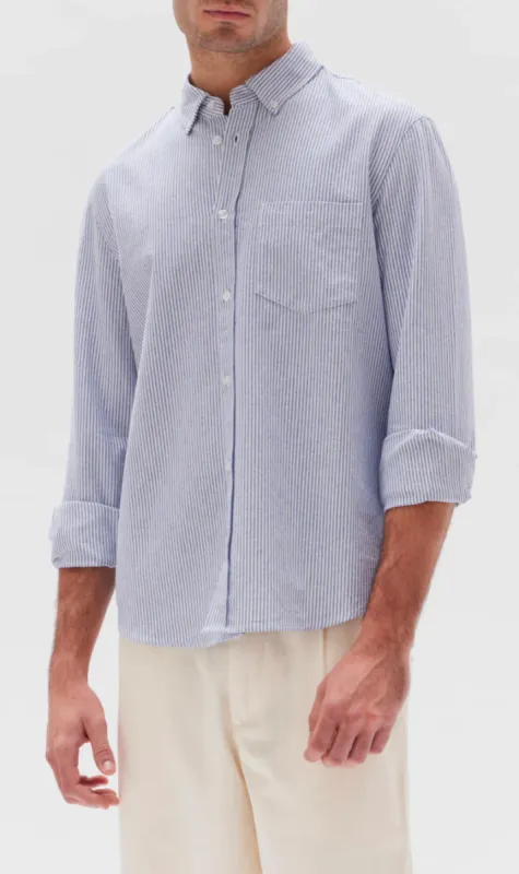 Assembly Label | New Oxford Shirt - Mid Blue Stripe sold by Sister & Co