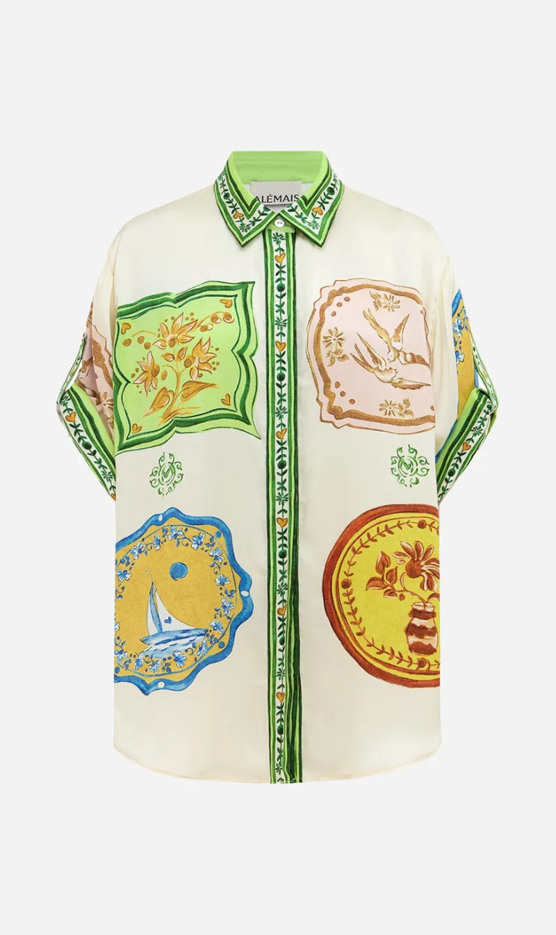 Alemais | Porcelain Silk Shirt - Print sold by Sister & Co