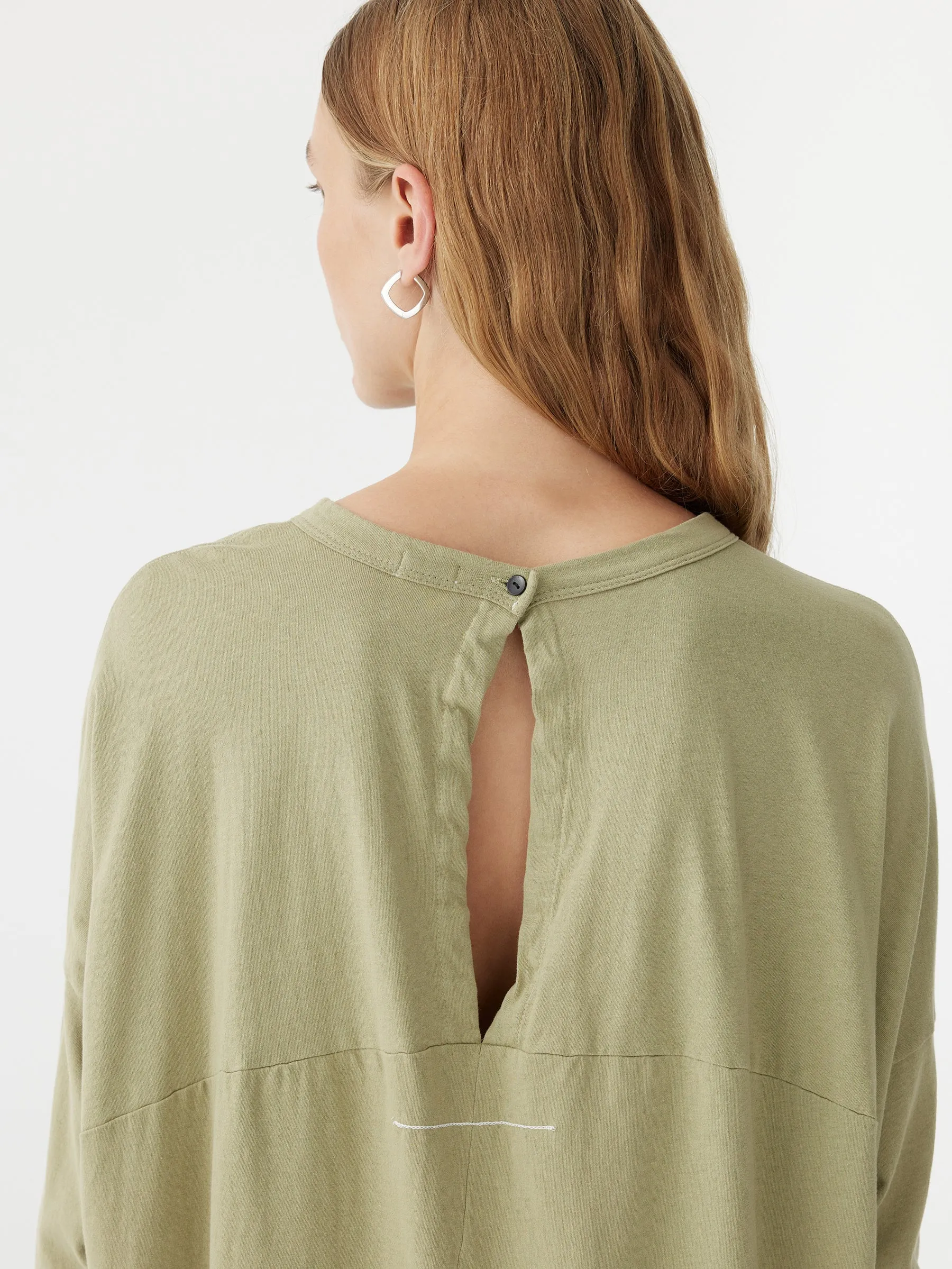 Bassike | Slouch Circle Long Sleeve T.Shirt - Sage Green sold by Sister & Co product image thumbnail 2