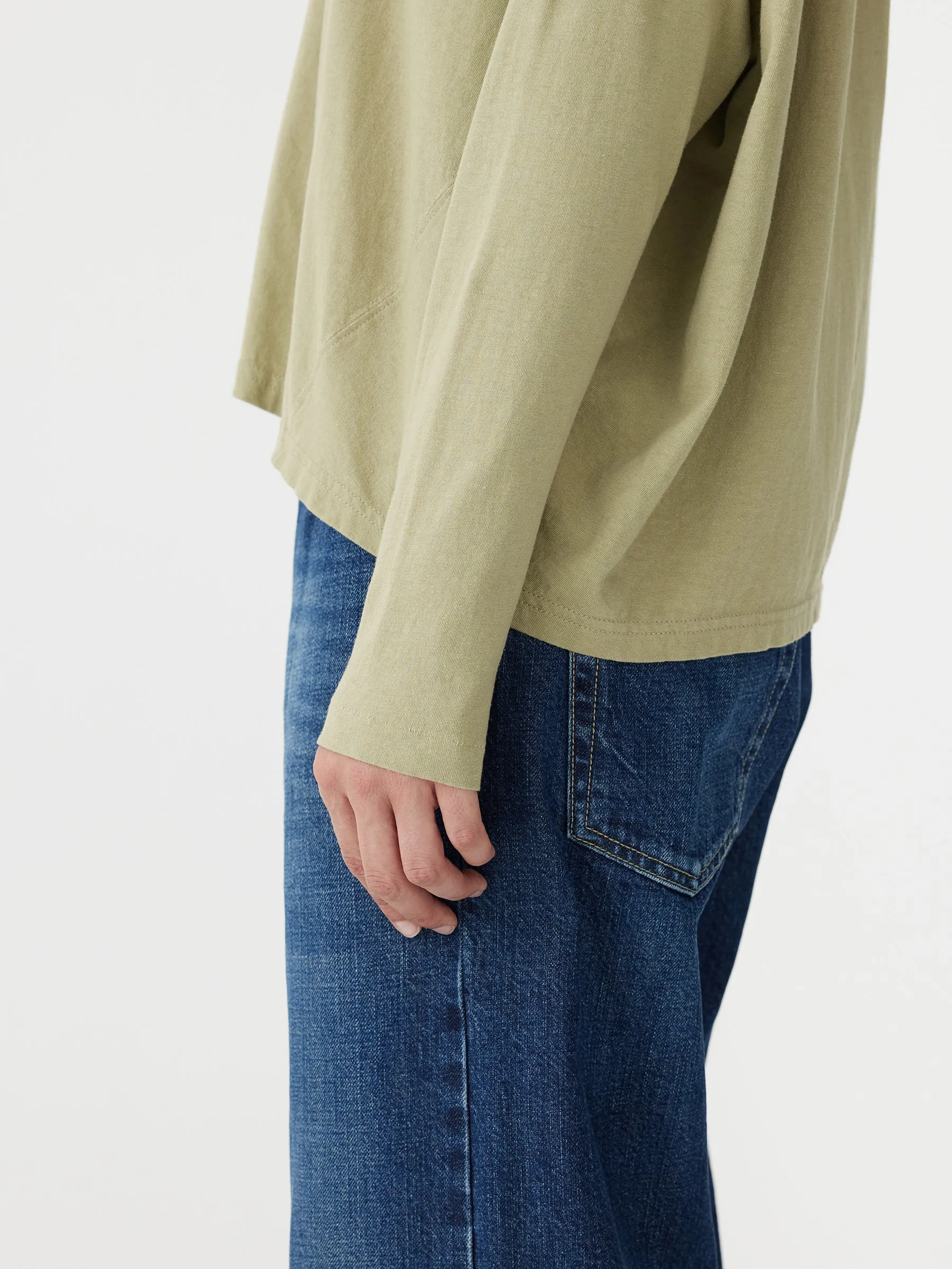 Bassike | Slouch Circle Long Sleeve T.Shirt - Sage Green sold by Sister & Co product image thumbnail 3