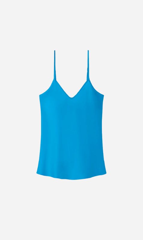 Silk Laundry | Bias Cut Cami - Coast Blue sold by Sister & Co