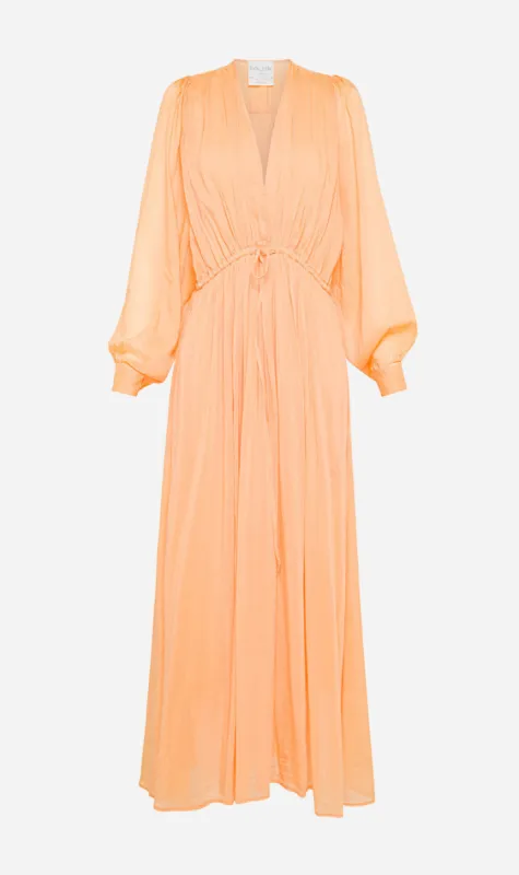Forte Forte | Cotton Silk Voile Drawstring Dress - Egg sold by Sister & Co