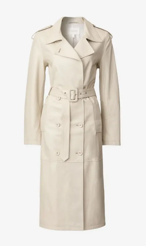 Viktoria & Woods | Roulette Leather Trench - Bone sold by Sister & Co