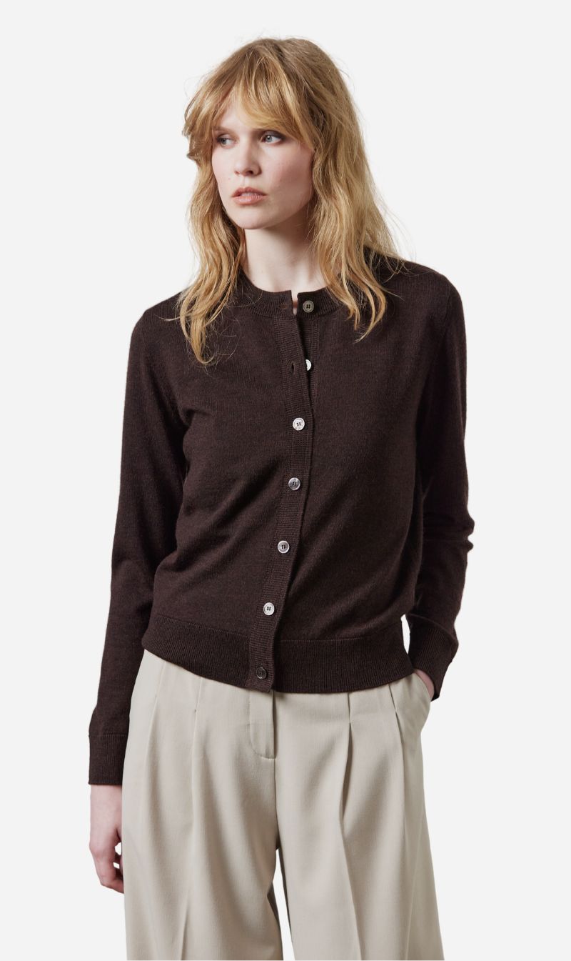 Laing | Sylvia Merino Cardigan - Americano sold by Sister & Co