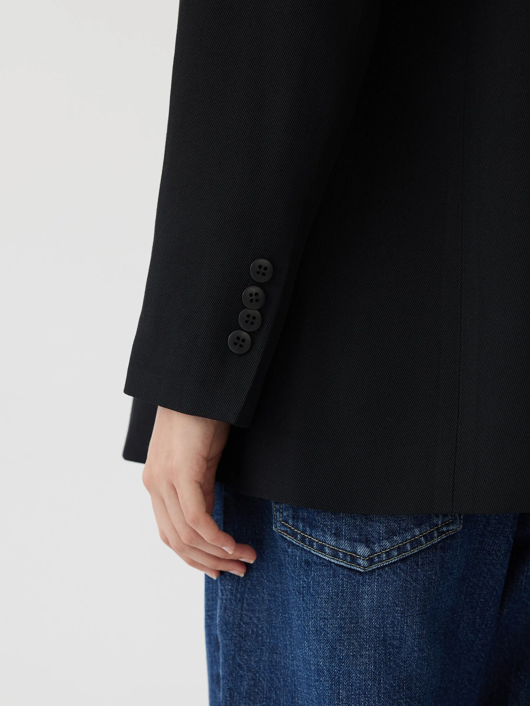 Bassike | Twill Double Breasted Blazer - Black sold by Sister & Co product image thumbnail 3