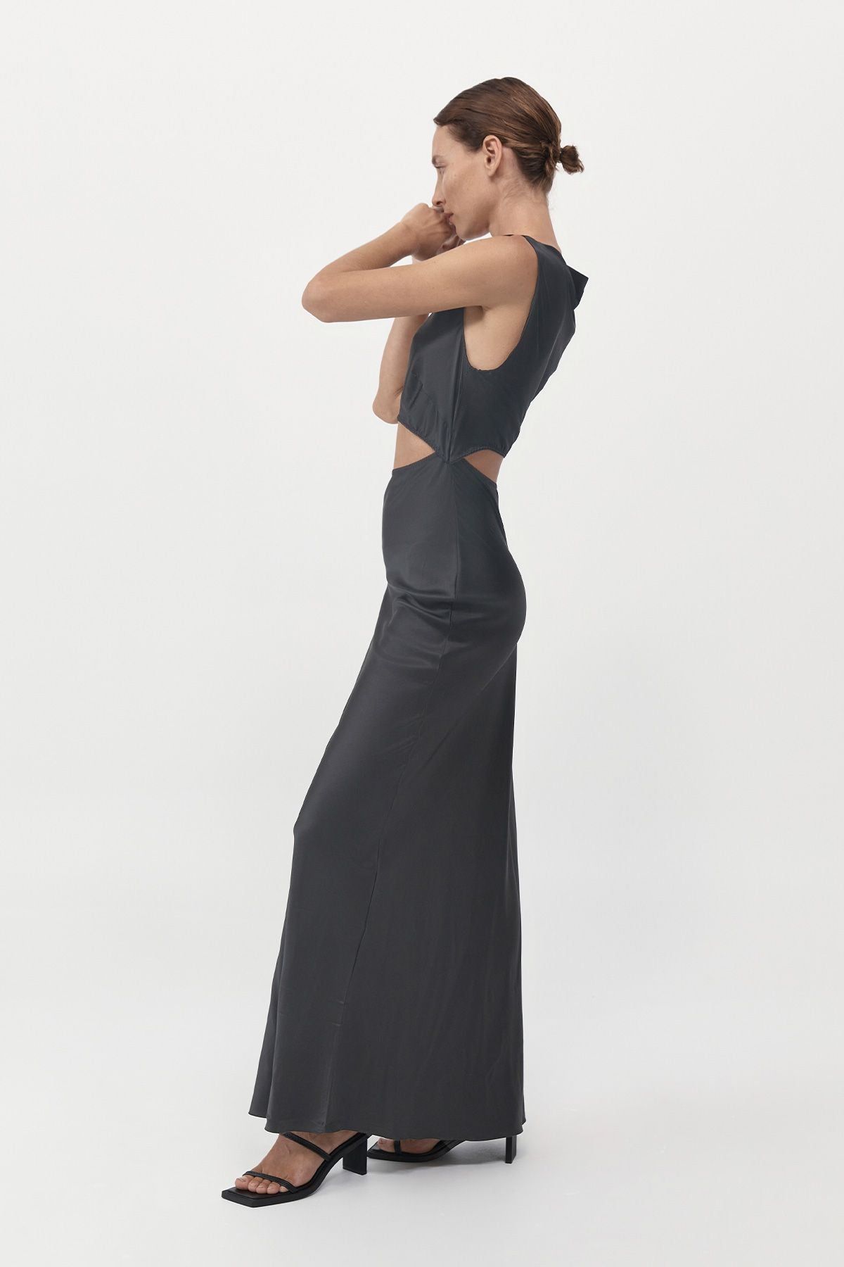 St Agni | Soft Silk Cut Out Dress - Washed Black sold by Sister & Co product image thumbnail 4