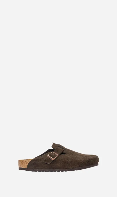 Birkenstock | Boston Soft Footbed Suede Regular - Mocha sold by Sisters & Co