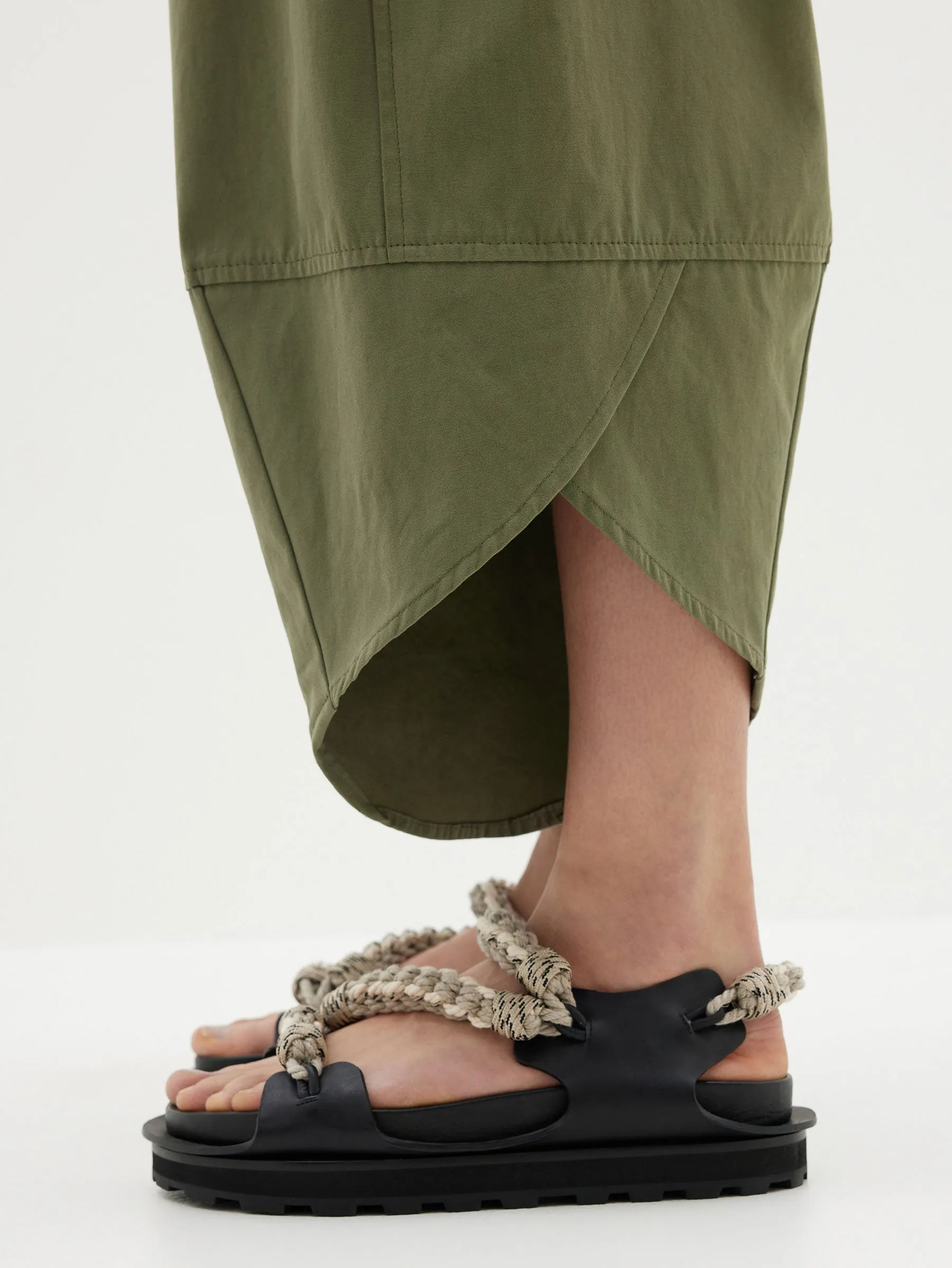 Bassike | Canvas Split Hem Pant - Khaki sold by Sister & Co product image thumbnail 5
