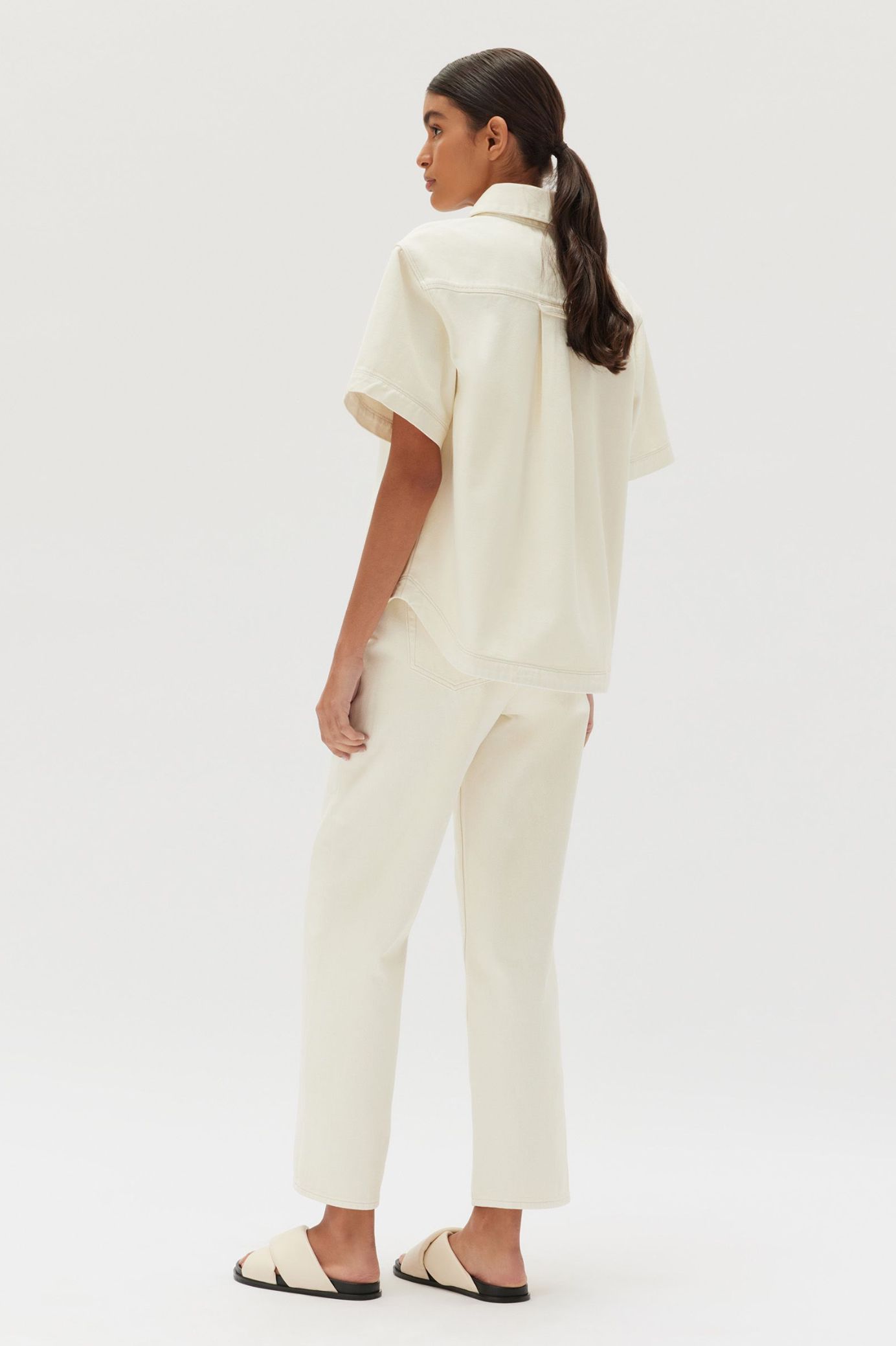 Assembly Label | Marlow Boxy Denim Shirt - Ecru sold by Sister & Co product image thumbnail 4