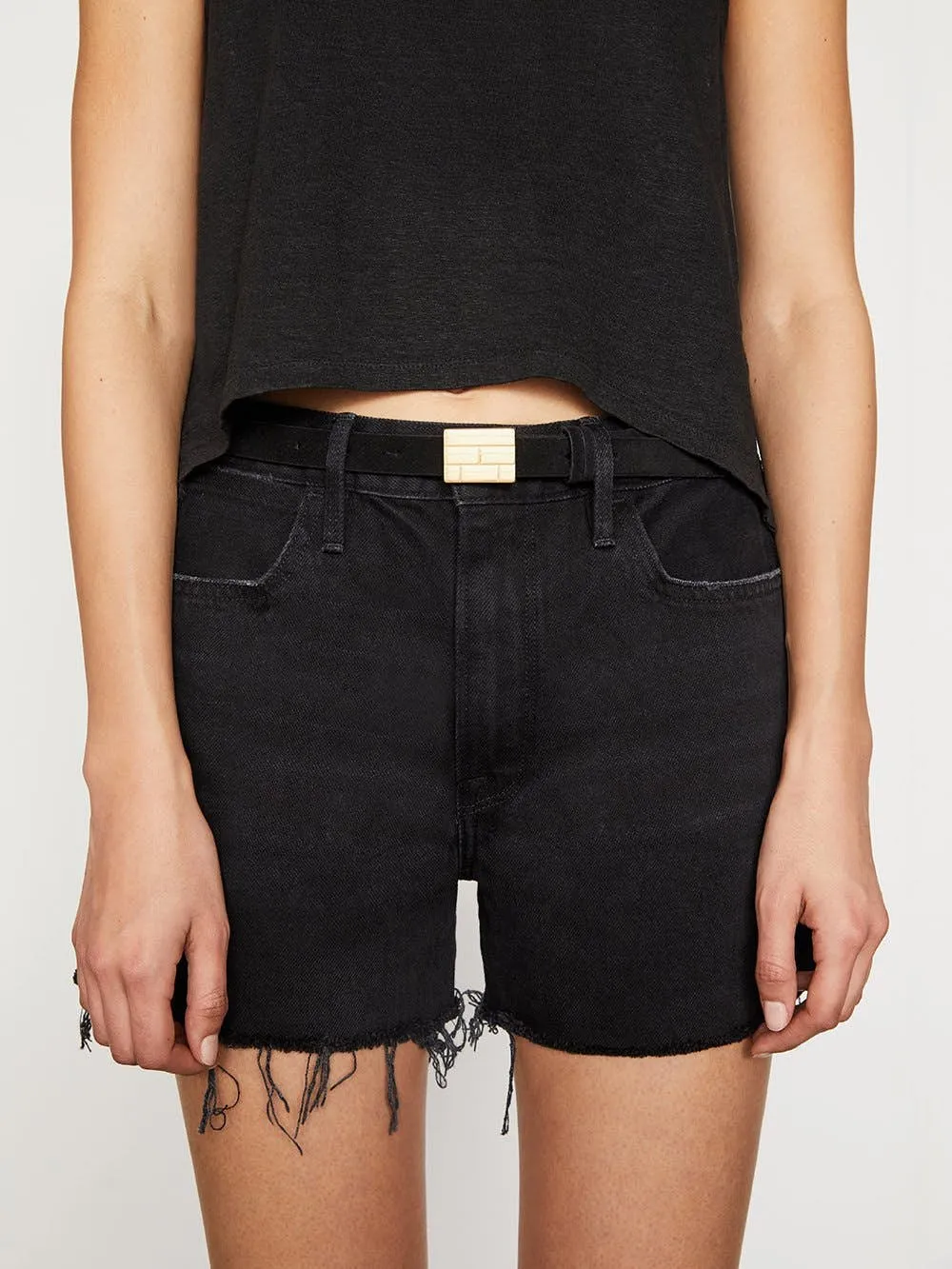 Frame Denim | Le F Plaque Belt - Noir sold by Sisters & Co product image thumbnail 2