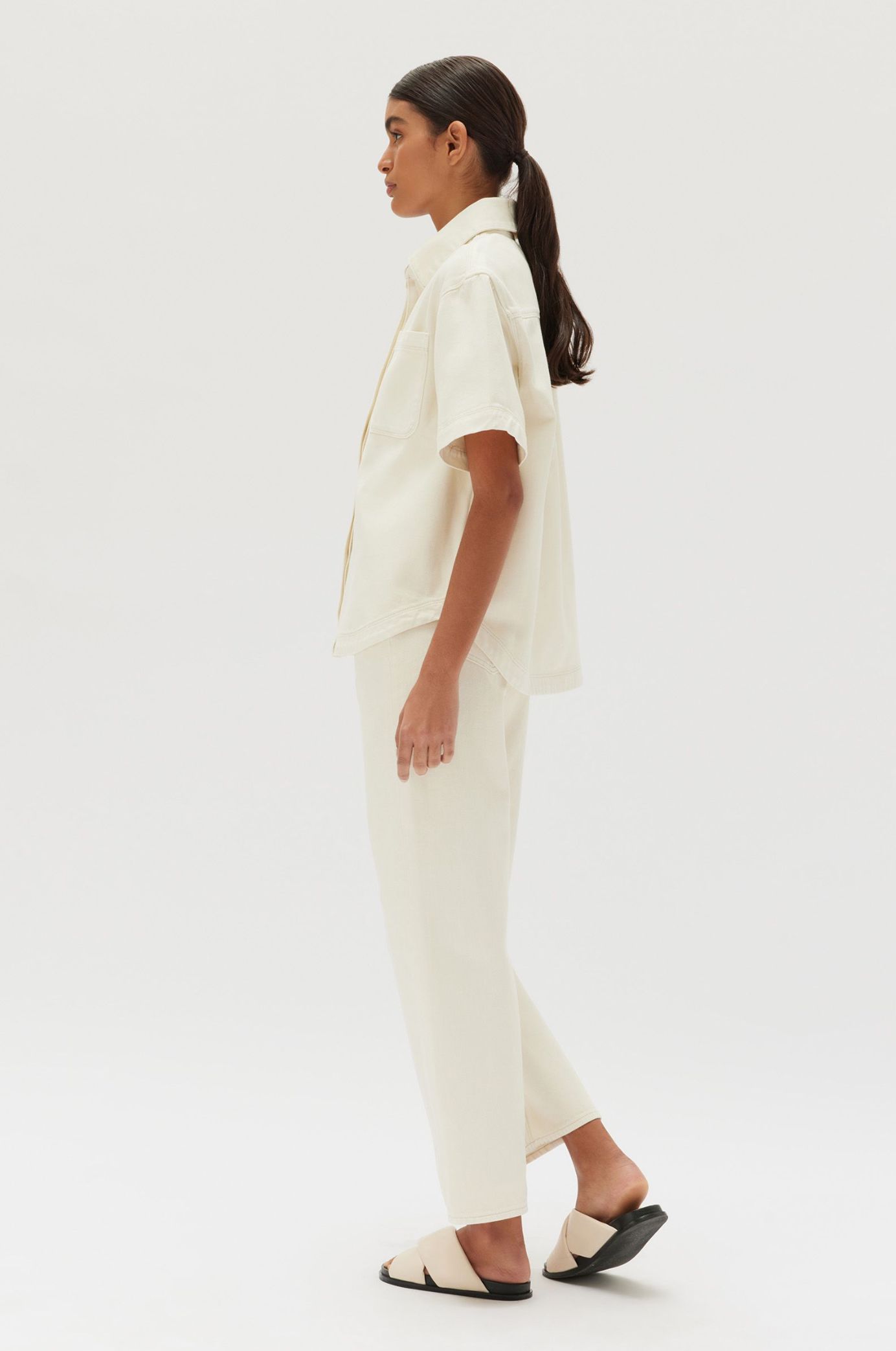 Assembly Label | Marlow Boxy Denim Shirt - Ecru sold by Sister & Co product image thumbnail 3