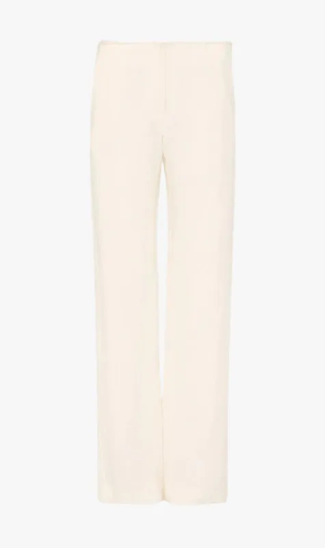 St Agni | Low Waist Raw Edge Pants - Ivory sold by Sister & Co