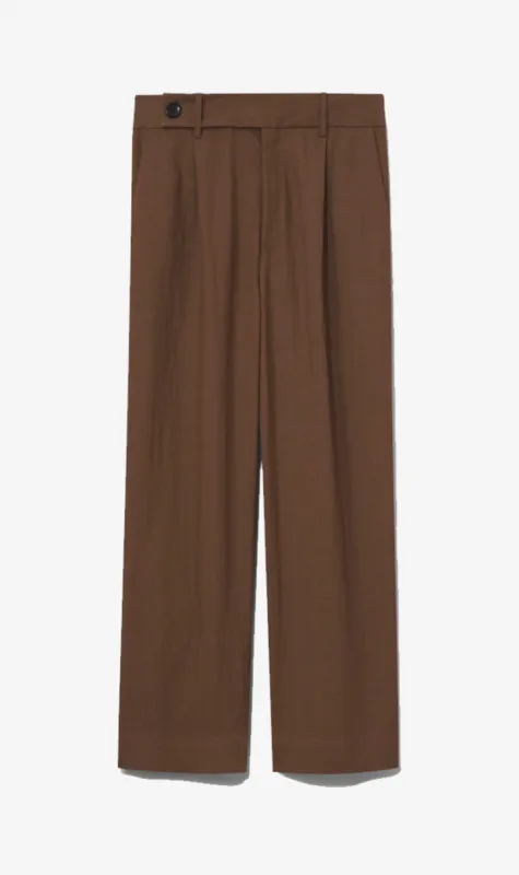 Proenza Schouler White Label | Drapey Suiting Wide Leg Pant - Coffee sold by Sister & Co