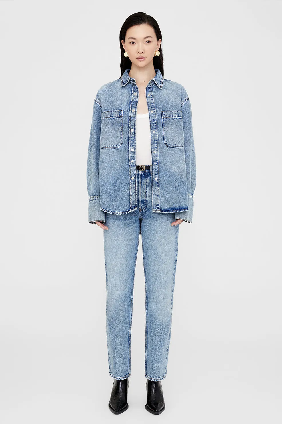 Anine Bing | Dante Shirt - Vintage Indigo Denim sold by Sister & Co product image thumbnail 2