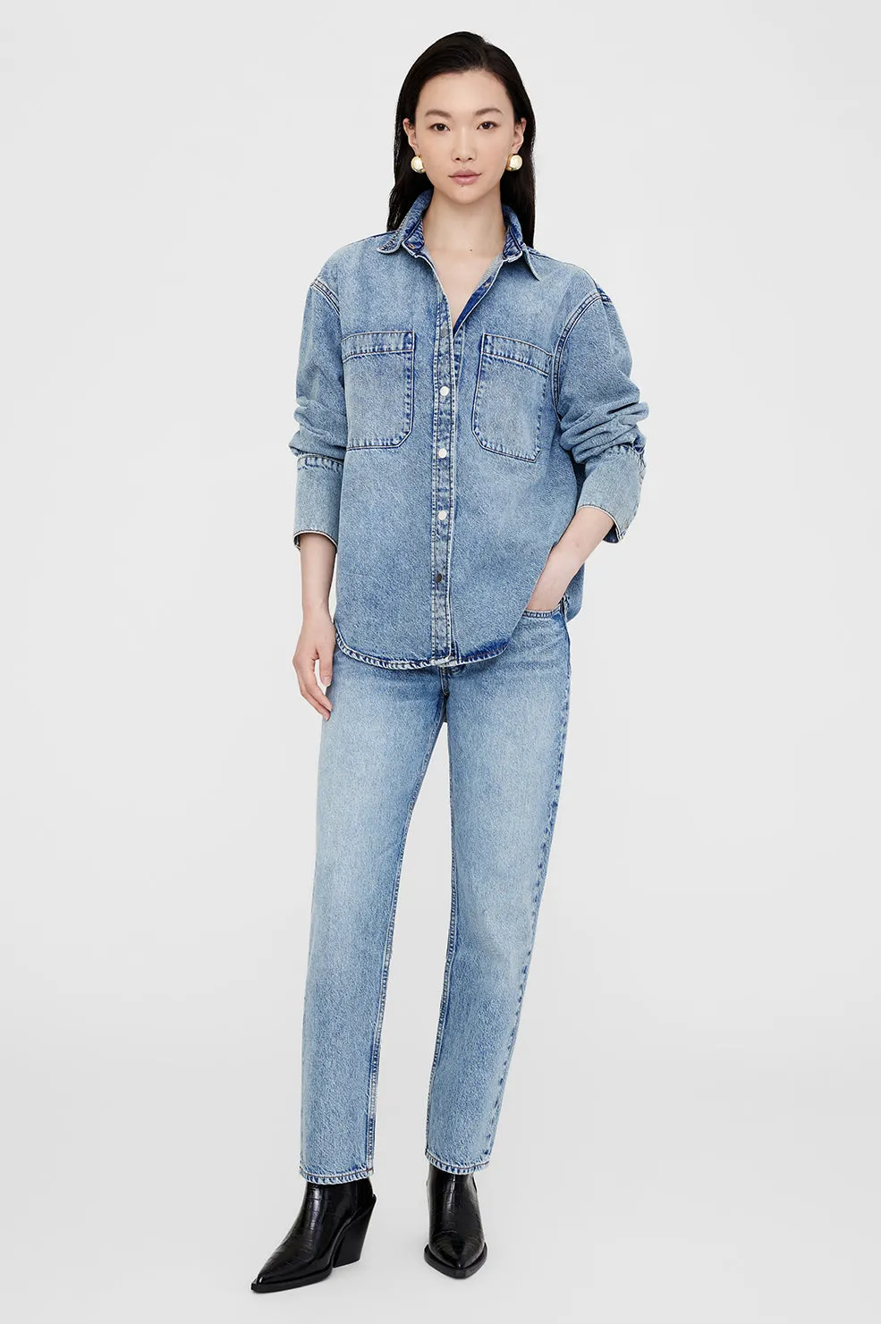 Anine Bing | Dante Shirt - Vintage Indigo Denim sold by Sister & Co product image thumbnail 4