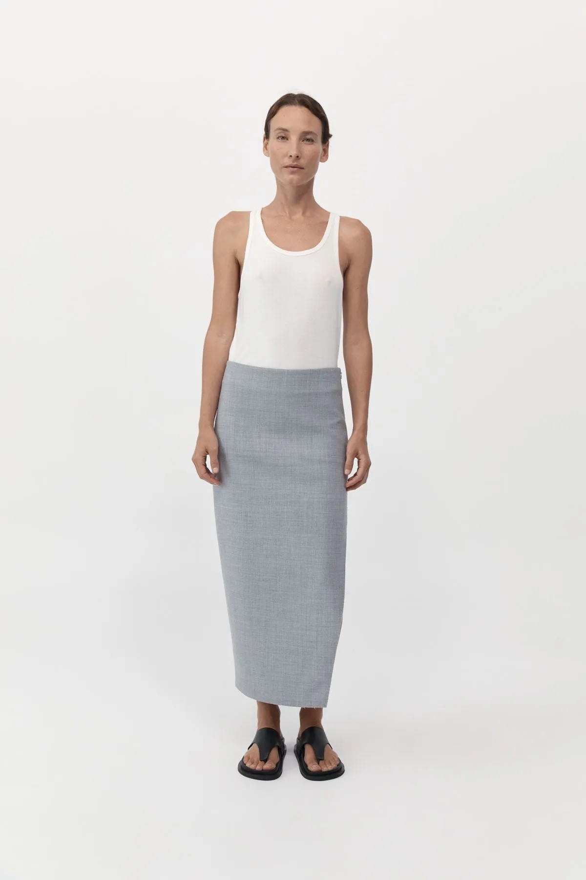 St Agni | Raw Hem Midi Skirt - Grey Heather sold by Sister & Co product image thumbnail 2
