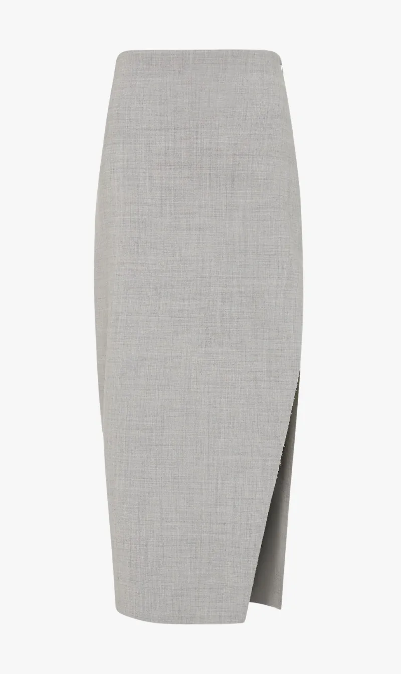 St Agni | Raw Hem Midi Skirt - Grey Heather sold by Sister & Co