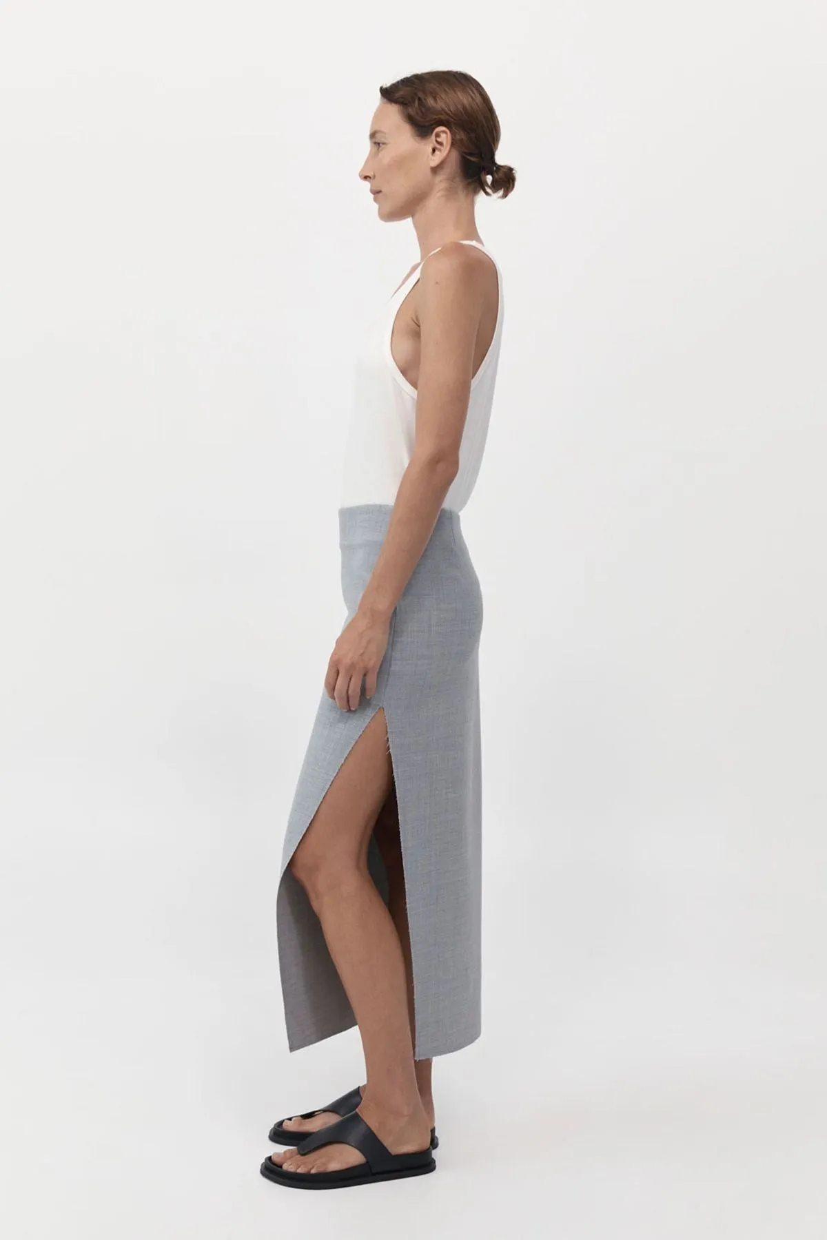 St Agni | Raw Hem Midi Skirt - Grey Heather sold by Sister & Co product image thumbnail 5