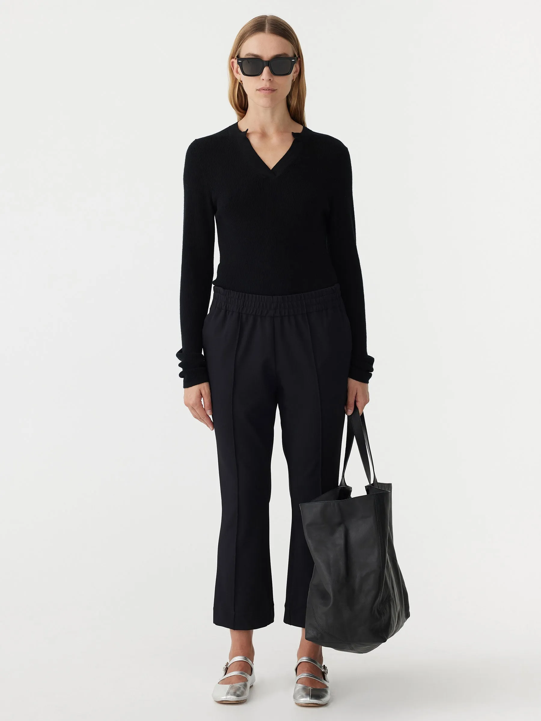 Bassike | Twill Flared Pant - Black sold by Sister & Co product image thumbnail 3