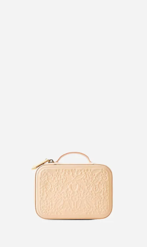 Karen Walker | Filigree Leather Jewellery Case - Peach made by Karen Walker