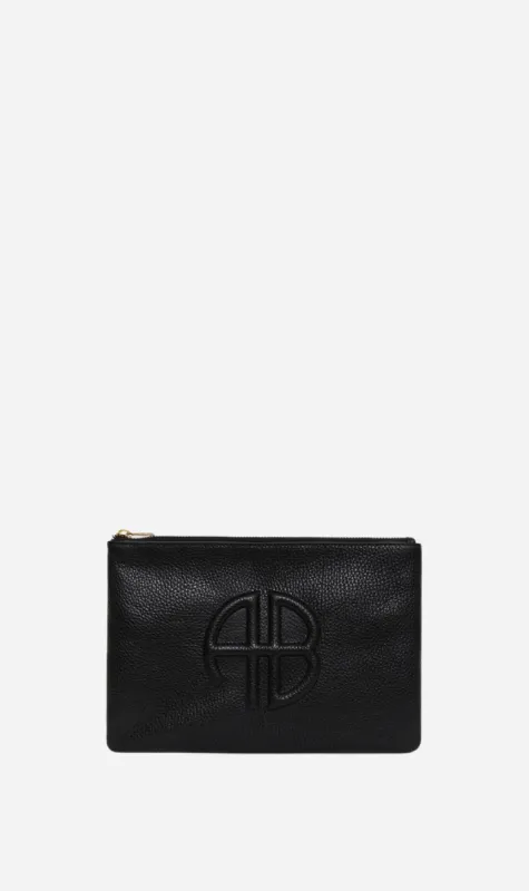 Anine Bing | Lili Pouch - Black Pebbled sold by Sister & Co