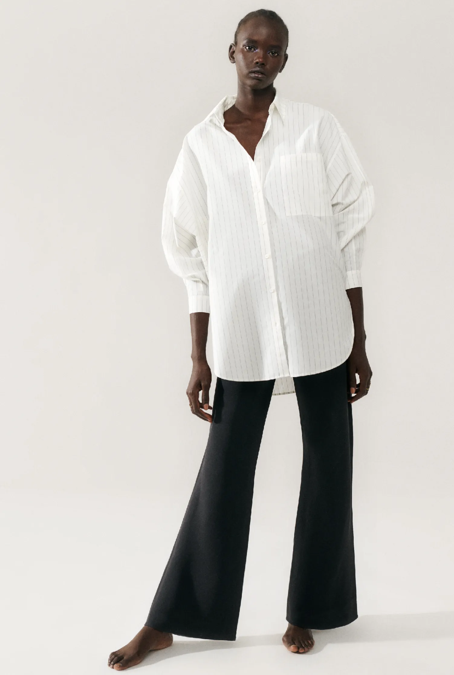 Silk Laundry | Boyfriend Shirt - White Pin Stripe sold by Sister & Co product image thumbnail 2