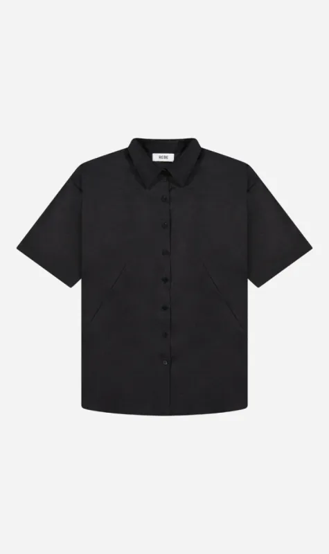 Rebe | Leisure Shirt Taffeta - Black sold by Sister & Co