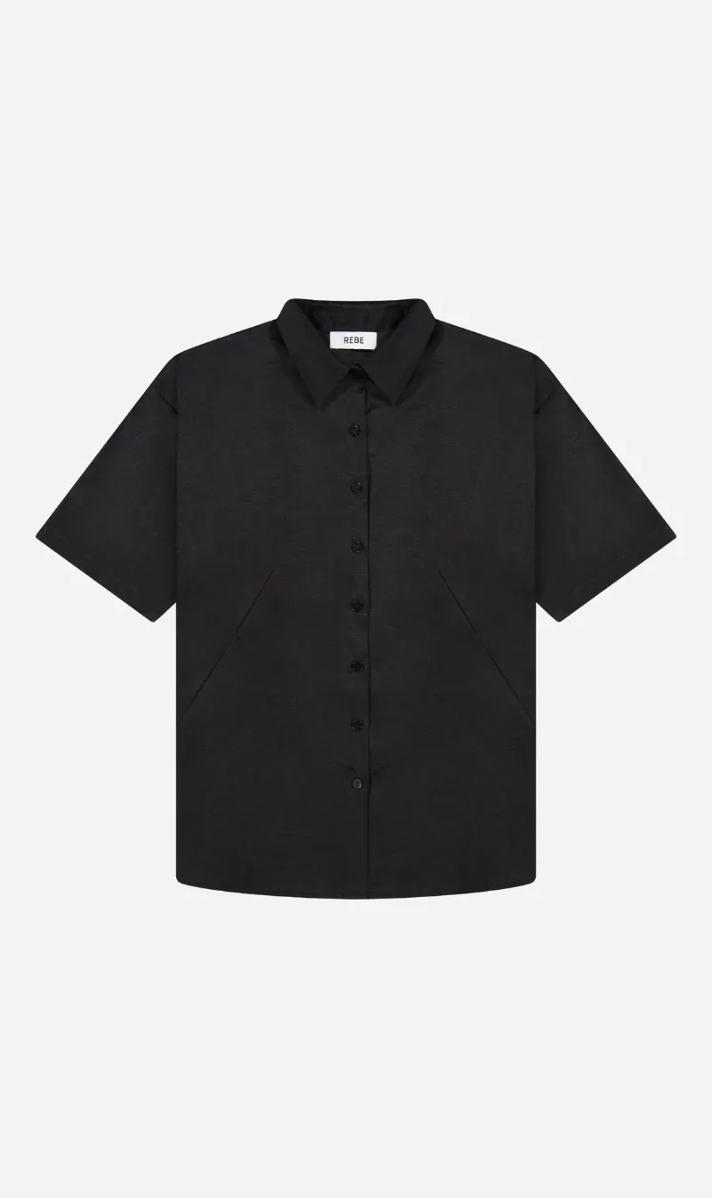 Rebe | Leisure Shirt Taffeta - Black sold by Sister & Co