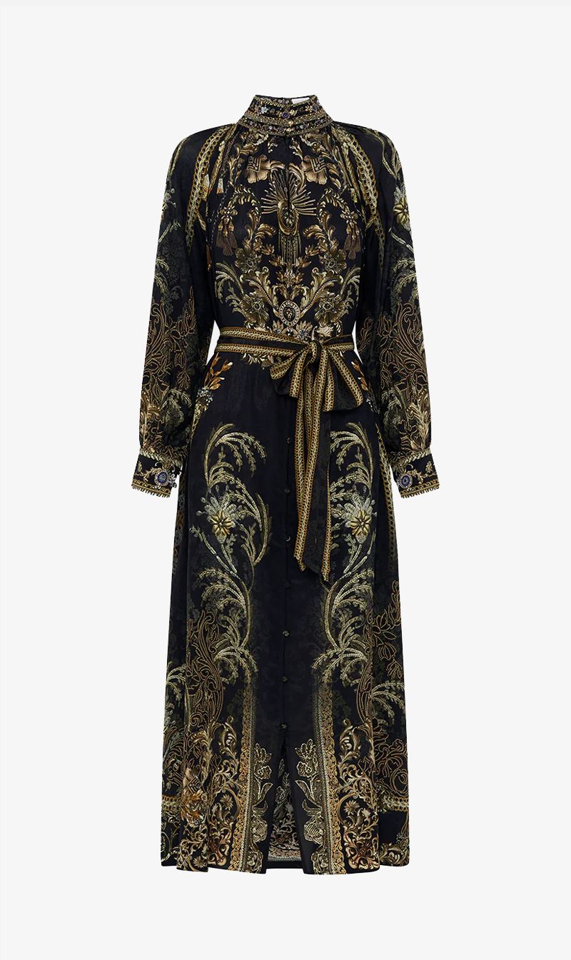 Camilla | Raglan Sleeve Midi Shirt Dress - The Night Is Noir sold by Sister & Co