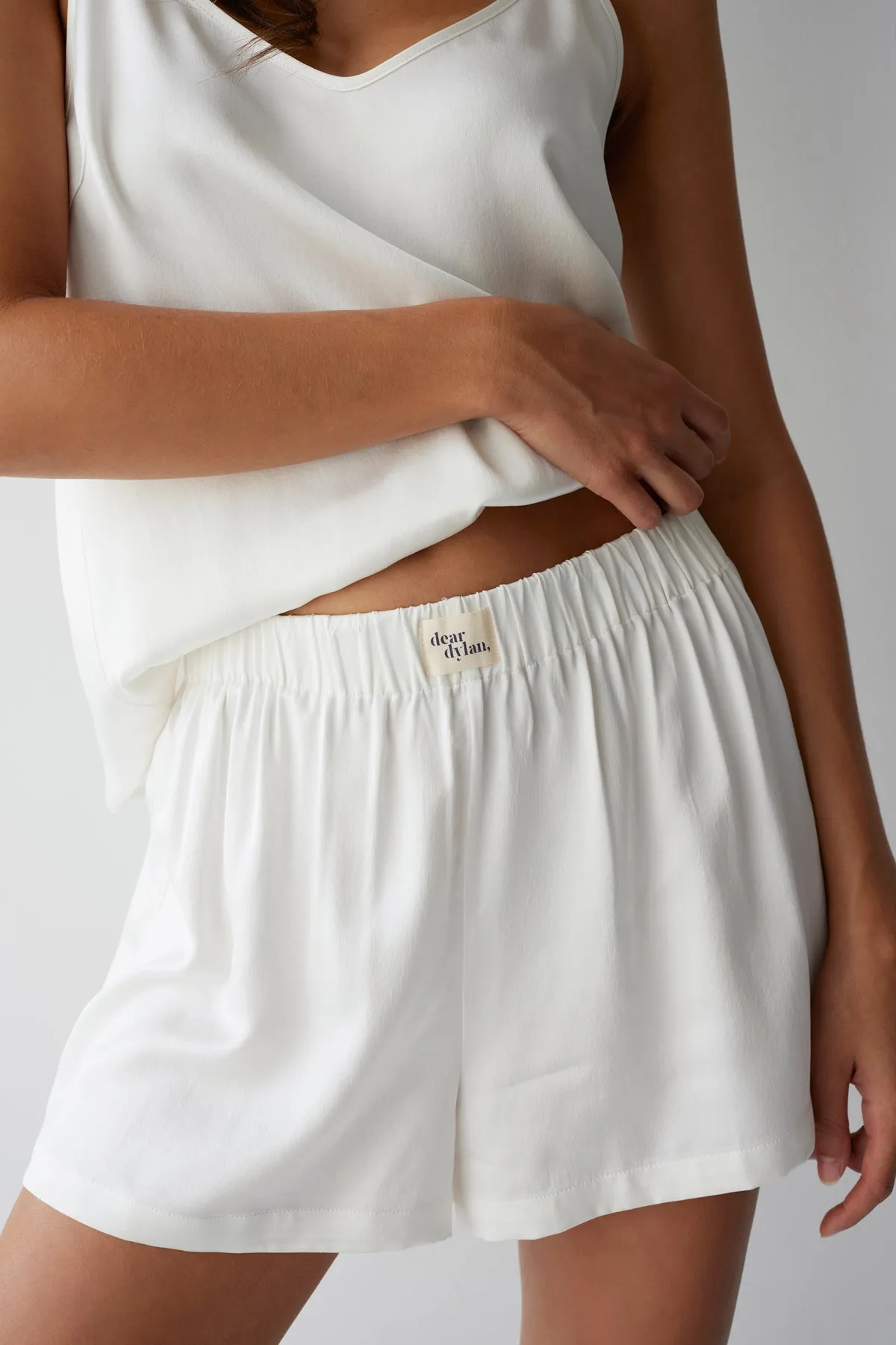 Dear Dylan | Silk Boxer Shorts - Ivory sold by Sister & Co product image thumbnail 3