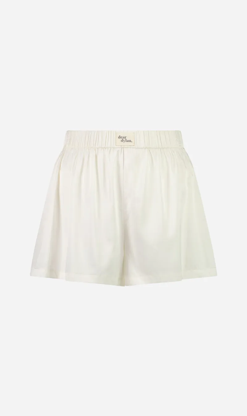 Dear Dylan | Silk Boxer Shorts - Ivory sold by Sister & Co