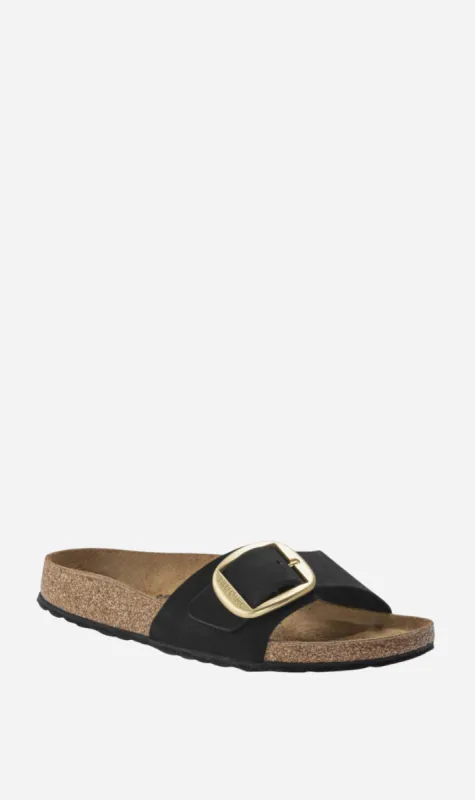 Birkenstock | Madrid Big Buckle Nubuck Leather - Black sold by Sister & Co