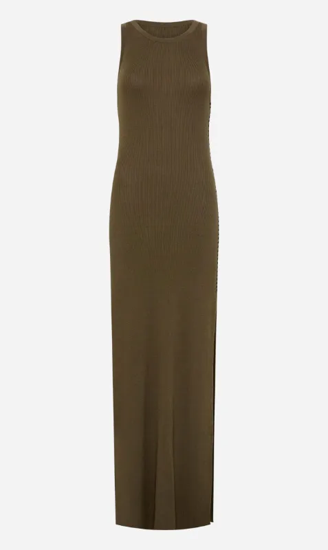 St. Agni | Stitch Detail Dress - Kelp sold by Sister & Co