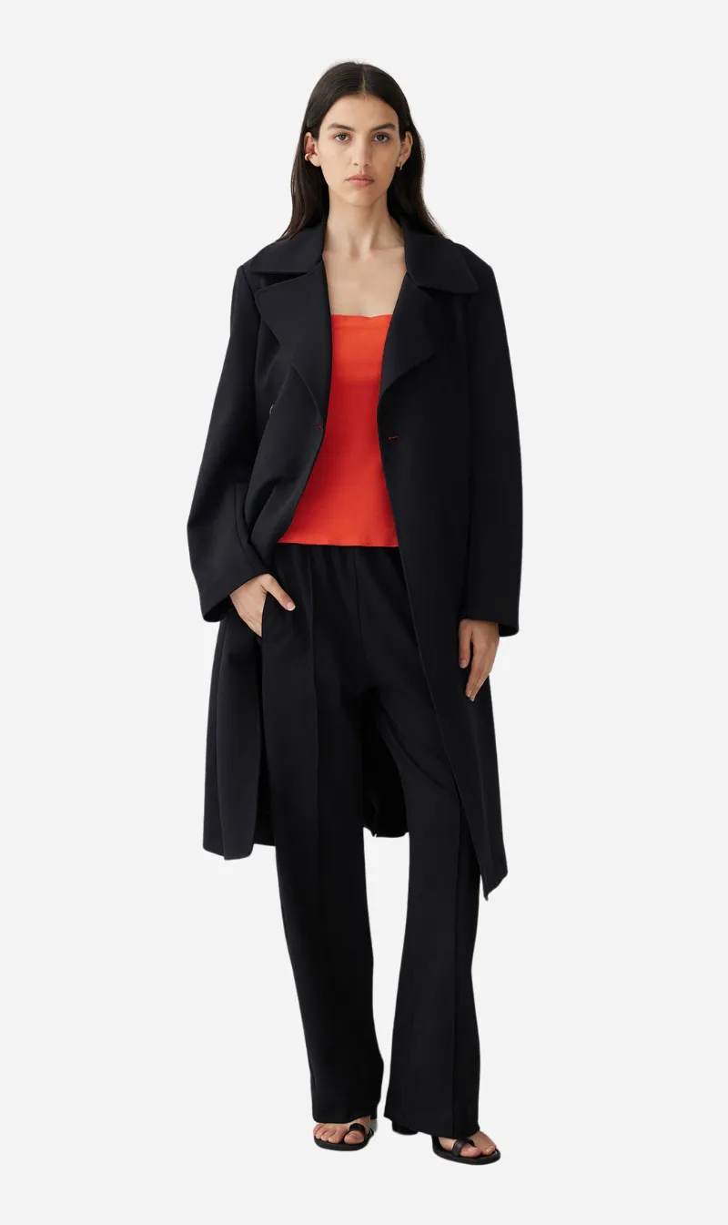 Bassike | Stretch Twill Trench Coat - Black sold by Sister & Co