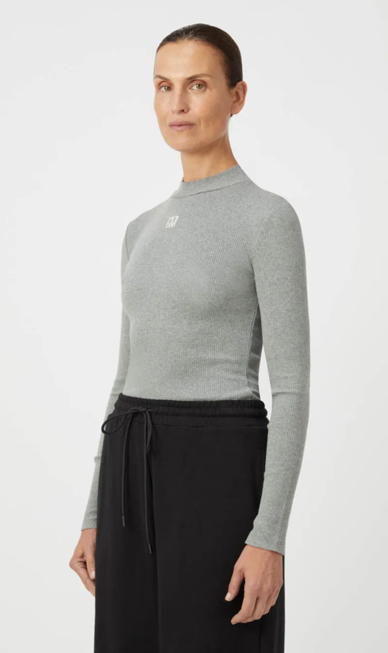 Camilla and Marc | Nora Rib Long Sleeve Top - Grey Marle sold by Sister & Co
