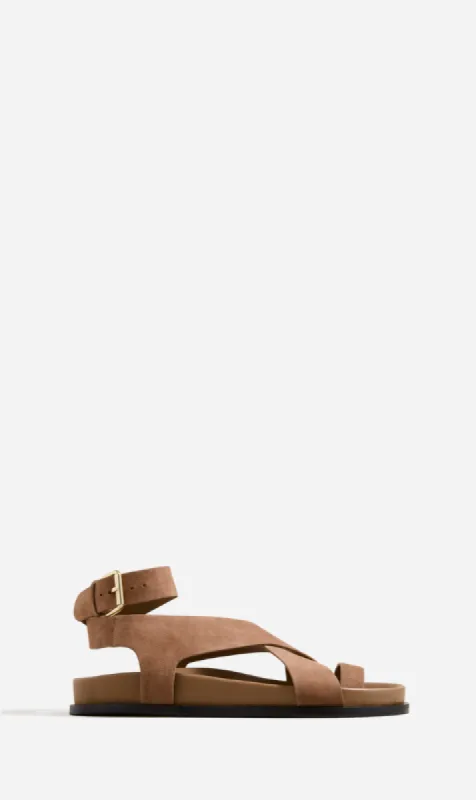 A.Emery | The Jalen Sandal - Nutmeg Suede sold by Sister & Co