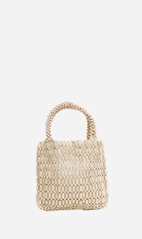 La Tribe | Beaded Bag - Bone sold by Sister & Co
