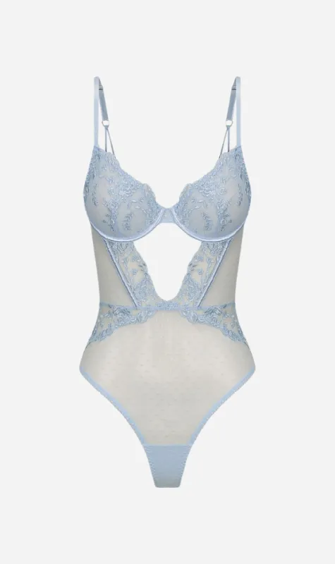 Kat the Label | Nicolette Bodysuit - Cornflower sold by Sisters & Co