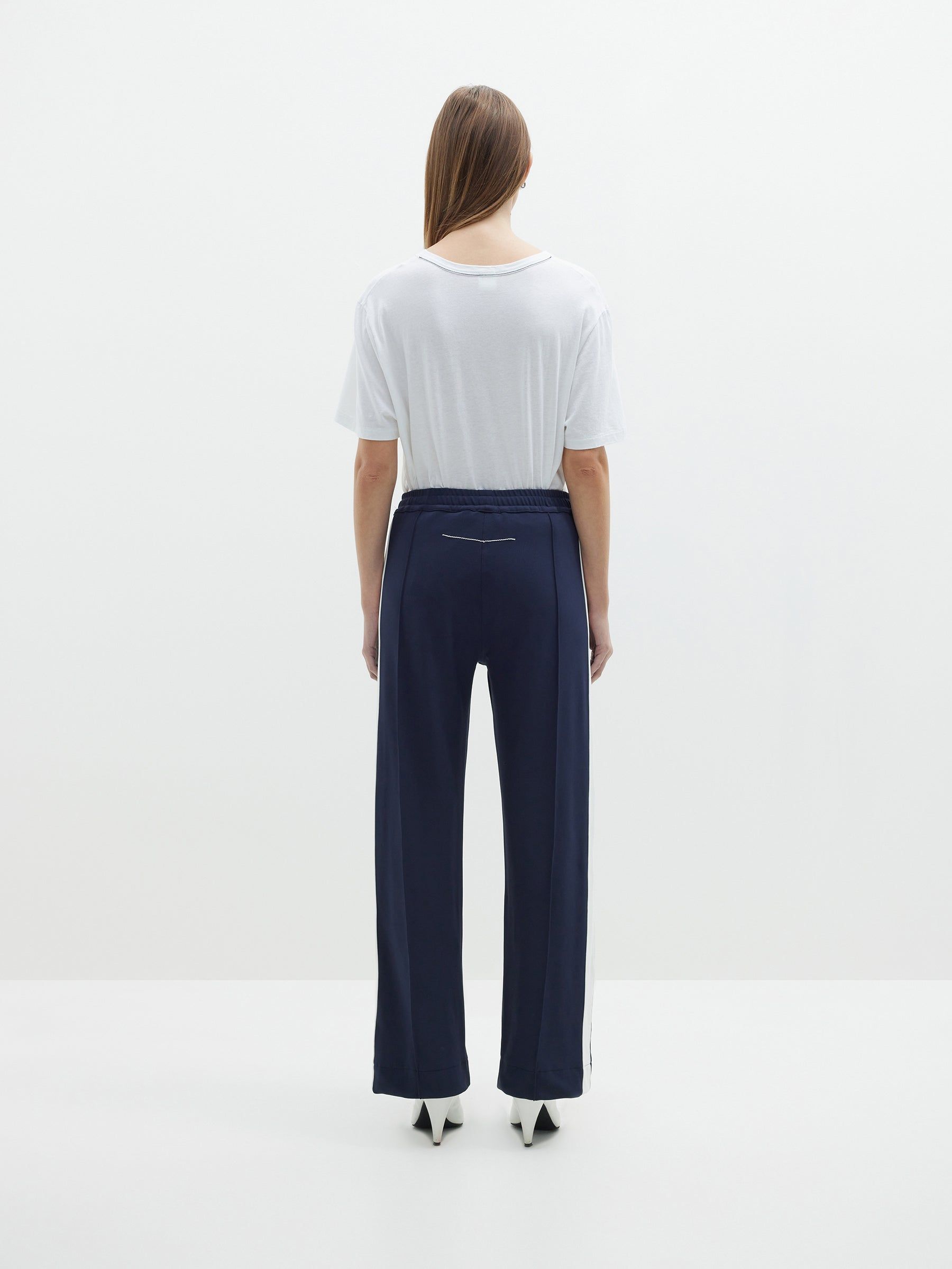 Bassike | Twill Stripe Detail Pant - Ink/White sold by Sister & Co product image thumbnail 4