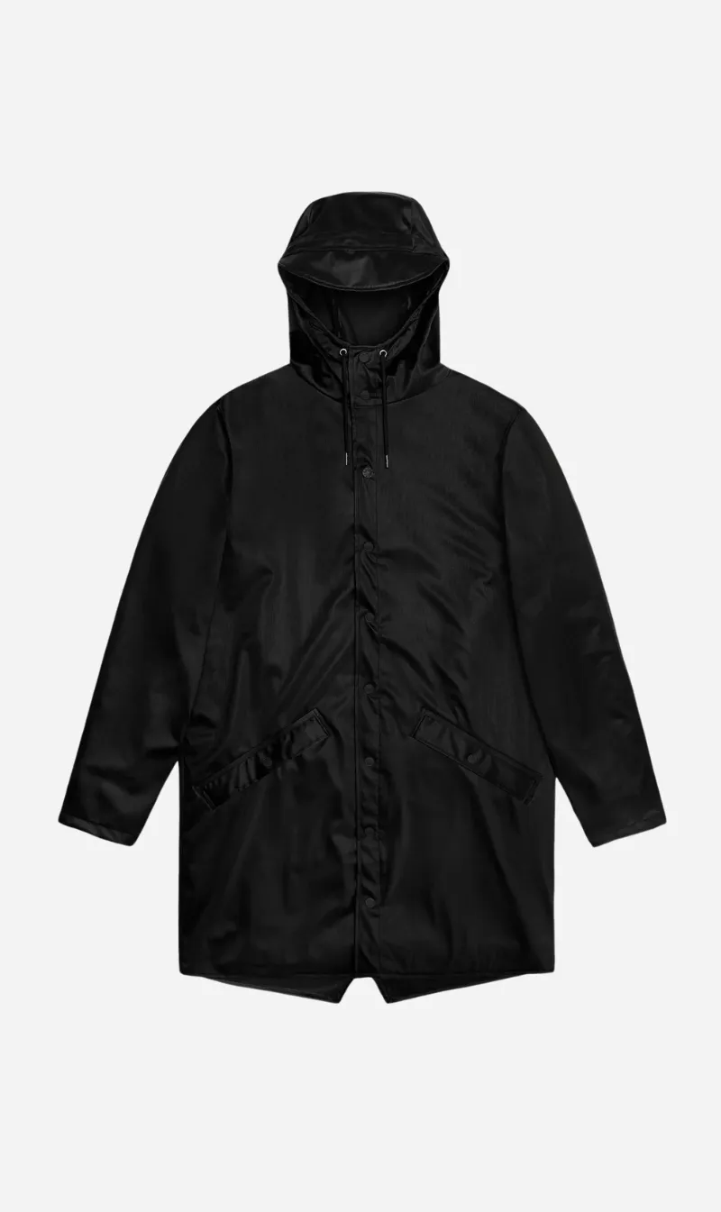 Rains | Long Jacket - Black Grain sold by Sisters & Co