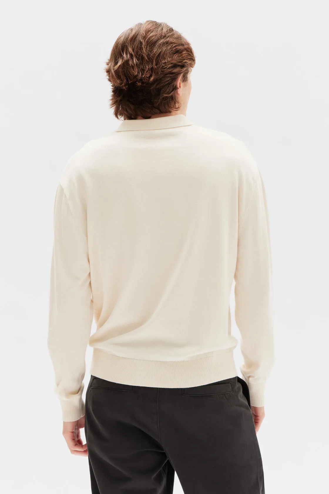 Assembly Label | Oscar Long Sleeve Knit Polo - Cream sold by Sister & Co product image thumbnail 3