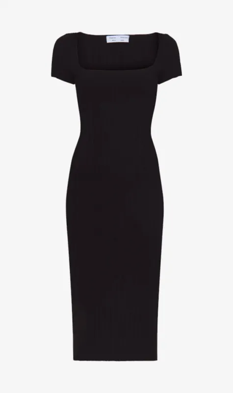 Proenza Schouler White Label | Rib Knit Short Sleeve Dress - Black sold by Sister & Co