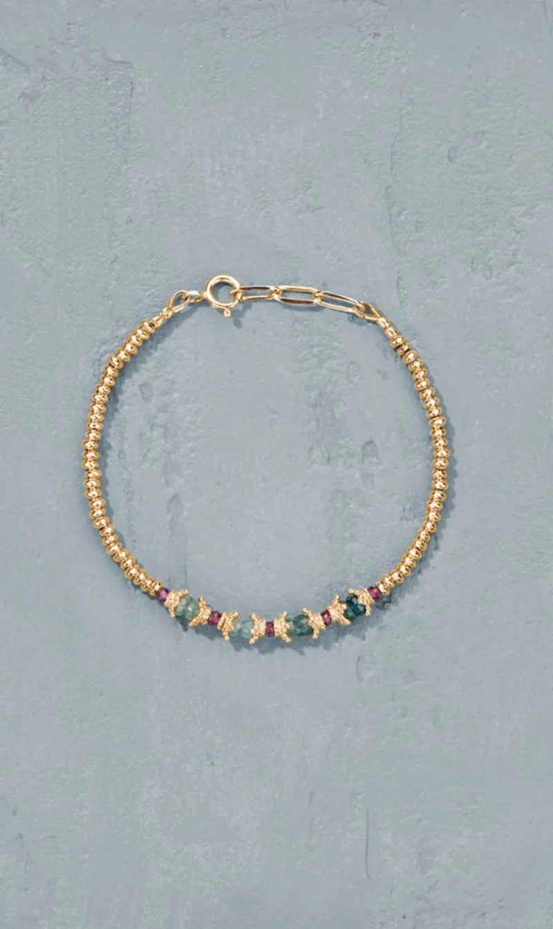 Tityaravy | Bracelet Pepite Sriphala - Micron/Tourmalines/Grenat sold by Sister & Co