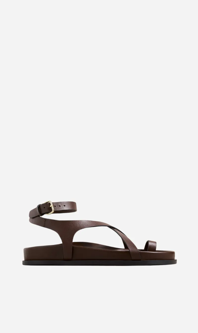 A.Emery | The Jalen Slim Sandal - Walnut sold by Sister & Co